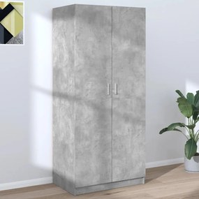 Roupeiro 80x52x180 cm derivados de madeira cinzento cimento
