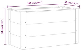 Canteiro elevado para jardim WPC 100x50x54 cm cinzento