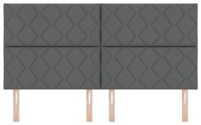 Cabeceira Design de Blocos de Diamante Cinza Escuro 180 cm Tecido