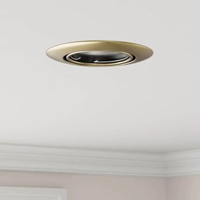 vidaXL Luminárias Embutidas 24 pcs Redondas GU10 Latão Ø90 mm Aço