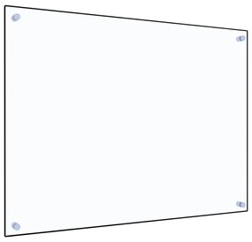 vidaXL Painel anti-salpicos cozinha 80x60 cm vidro temp. transparente