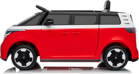 Carro elétrico para crianças Volkswagen ID Buzz 12V, Pneus em borracha, bancos em pele sintética Vermelha
