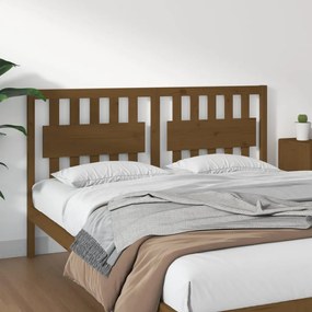 vidaXL Cabeceira de cama 165,5x4x100 cm pinho maciço castanho mel