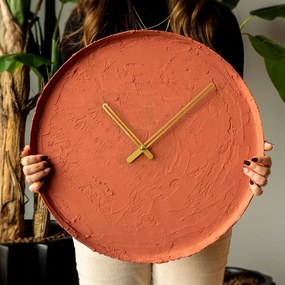 Relógio de Parede Decorativo Aps111 – Vermelho Telha – 49 x 49 cm
