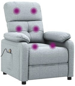 Poltrona de massagens tecido cinzento-claro