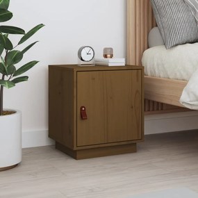 vidaXL Mesa de cabeceira 40x34x45 cm pinho maciço castanho mel