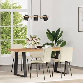 Cadeiras de jantar 4 pcs veludo cor creme