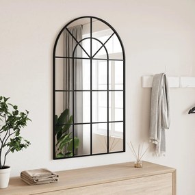 vidaXL Espelho de parede arqueado 60x100 cm ferro preto