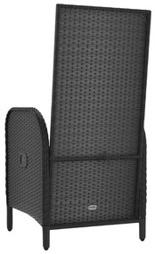 Cadeiras de exterior 2 pcs vime PE preto