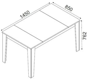 Mesa de Jantar "Costa" – 145x85x76.2 cm – Bege e Madeira – Design Rúst