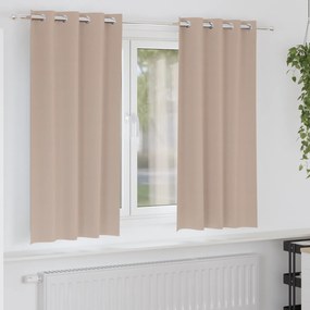 vidaXL Cortinas 2 pcs Cinzento-acastanhado 175 x 140 cm Poliéster