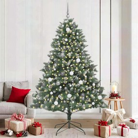 vidaXL Árvore de Natal Artificial com suporte Verde 140 x 140 x 210 cm