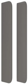 Cabeceira cama c/ abas couro artif. 147x16x118/128 cm cinzento
