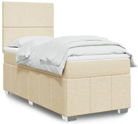 Cama com molas/colchão 90x190 cm tecido cor creme