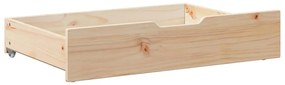 Gavetas para cama com rodas 2 pcs 80x55x17 cm pinho maciço