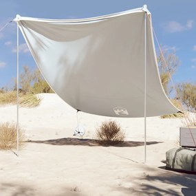 Toldo de praia com âncoras de areia 214x236 cm cinzento