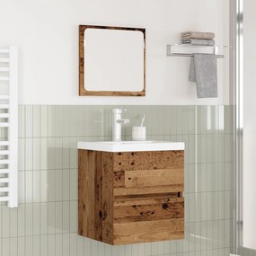 vidaXL Conjunto de Móveis para Banheiro com gaveta Montado na parede com armazenamento com espelho 3 pcs