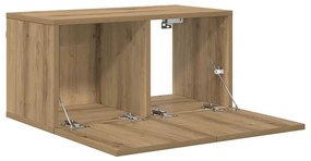 Conjunto de Gabinete para TV Carvalho Artesanal MDF, Folheado Médio