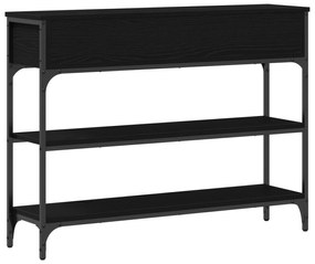Mesa de Consola vidaXL Preto Carvalho 100x25x75 cm Madeira Engenharia
