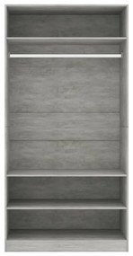 Roupeiro 100x50x200 cm contraplacado cinzento cimento