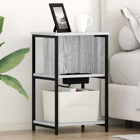 vidaXL Armário de Cabeceira 2 pcs Sonoma cinzento 38 x 31 x 61 cm