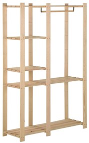 Suporte para roupas 110x38x170 cm madeira de pinho maciça