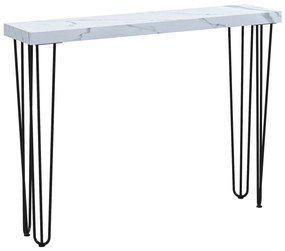 HOMCOM Mesa Consola Moderna Mesa de Entrada com Patas de Aço Anti-Tombo Móvel de Entrada 110x25x79,5 cm Branco