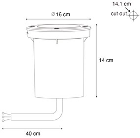 Conjunto de 6 Luzes de Solo Exteriores Modernas Pretas AR70 Ajustáveis IP65 - Delux Moderno