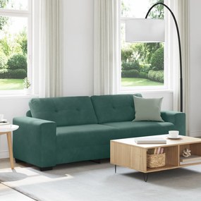 Sofá de 3 lugares vidaXL Verde Escuro 180 cm em Veludo