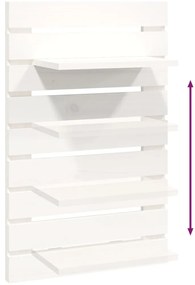 Prateleiras de montagem na parede 2 pcs pinho maciço branco
