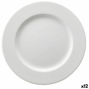 Prato de Sobremesa Ariane Orba Cerâmica Branco (ø 21 cm) (12 Unidades)