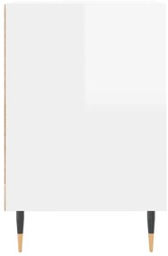 Móvel de TV 160x35x55 cm derivados de madeira branco brilhante