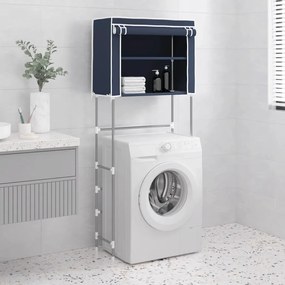 343139 vidaXL Estante arrumação p/ máquina de lavar roupa 2 prat. ferro azul
