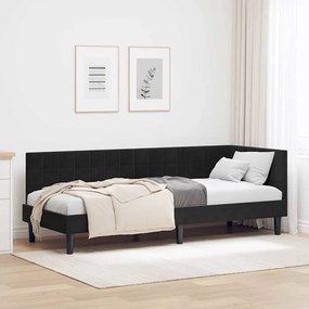 vidaXL Estrutura de Cama de Canto Preto 80 cm x 200 cm Veludo