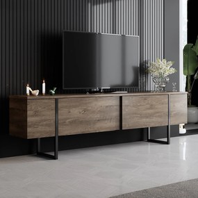 Aparador TV Luxe – Nogueira/Preto – 180x30x50 cm