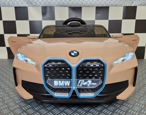 Carro eletrico bateria crianças BMW i4 12V Bege