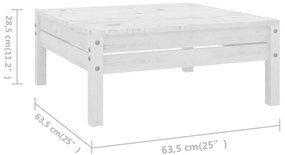 7 pcs conjunto lounge de jardim pinho maciço branco