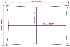Para-sol estilo vela tecido oxford retangular 4x7 m preto