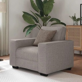 vidaXL Poltrona tecido 60 cm cinzento-acastanhado
