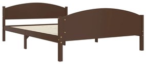 Estrutura de cama 160x200 cm pinho maciço castanho-escuro