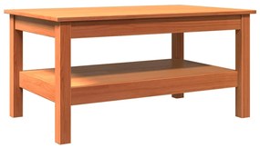 Mesa de centro 80x50x40 cm madeira pinho maciça castanho cera