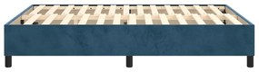 Estrutura de cama sem colchão 140x200 cm veludo azul-escuro