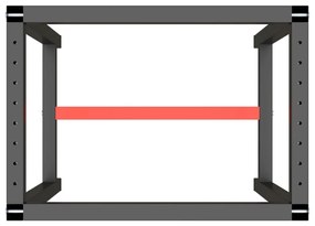 Estrutura p/ bancada 70x50x79 cm metal preto e vermelho mate