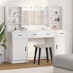Conjunto de 3 Peças de Mesa de Maquiagem vidaXL em MDF Branco