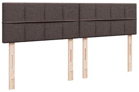 Estrutura de cama otomana com colchões tecido castanho escuro