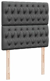 Cama otomana com colchão 90x200 cm tecido cinzento escuro