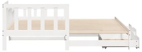 Sofá-cama com gavetão e gavetas sem colchão 90x190 cm branco