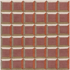 Tapete artesanal de lã de pelo curto Uma