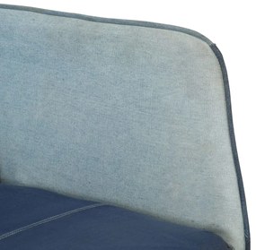 Cadeira de baloiço remendos lona azul denim