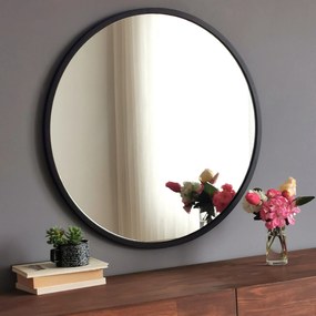 Espelho Siyah Metal – Preto – 60 cm x 60 cm x 2,2 cm